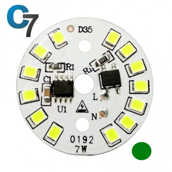 7 Watt DOB SMD LED with Heatsink-Green LED
