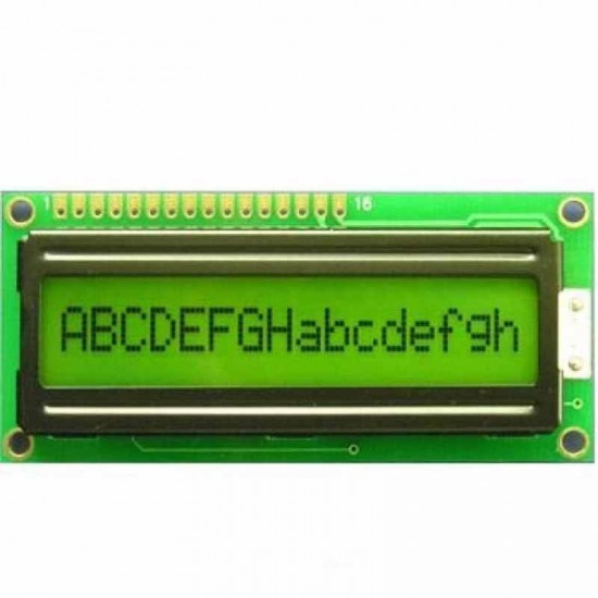16x1 Character LCD Display (Yellow Green)