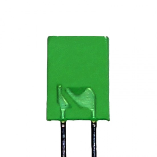 2x5x7 mm Rectangle Green LED (Short Leg)