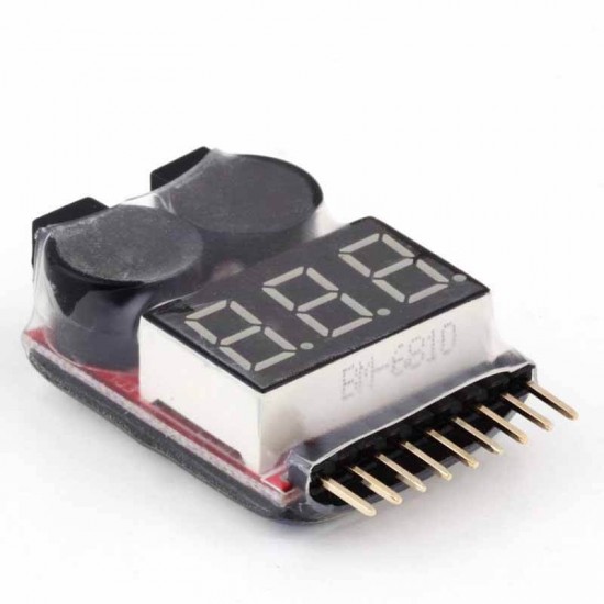 Lipo Battery Voltage Tester with Low Voltage Buzzer Alarm
